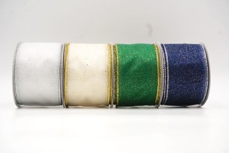 Kiinteä väri kimalle pöly langallinen nauha_KF9066 (2)